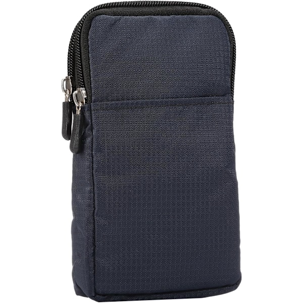 Mobiltelefonbälte, Crossbody Mobiltelefonväska, Utomhusresor Nylon Axelväska, med Bältesögla Karabinkrok Marinblå Navy blue 9*16.5*3.0CM