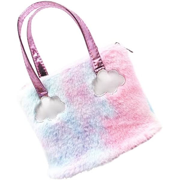 1 kpl Käsilaukku Yksisarvinen Tote-laukut Olkalaukku Tekoturkiskukkaro Clutch-laukku Pehmeä