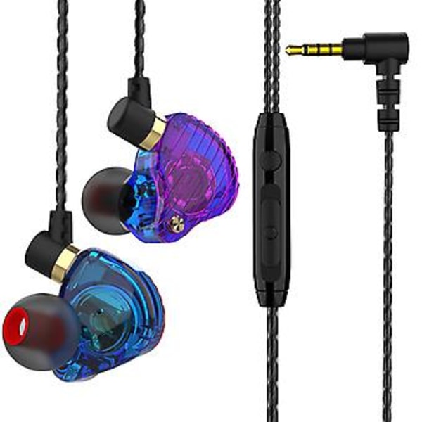 Gjennomsiktige Surface-ørepropper med LED-belysning, kablet, for gaming, sport, musikk, mikrofon for klare samtaler - MR