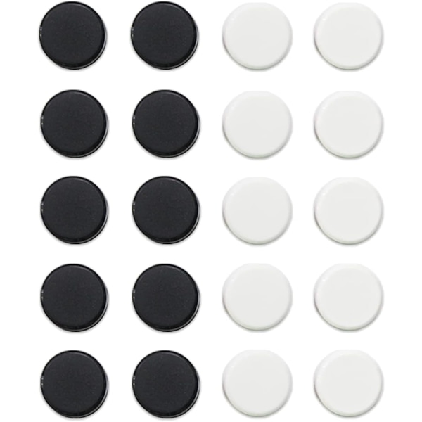 Kylmagneter, 20-pack kylmagneter, stark magnet whiteboard, skåpsmagneter, kontorsmagneter Vit+Svart White+Black 20PC-2CM