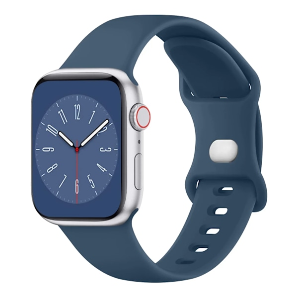 Myk silikonreim for Apple Watch 8 7 6 5 4 3 SE Armbånd for IWatch Ultra 49mm 45mm 41mm 40mm 44mm 38mm 42mm klokke Deep blue