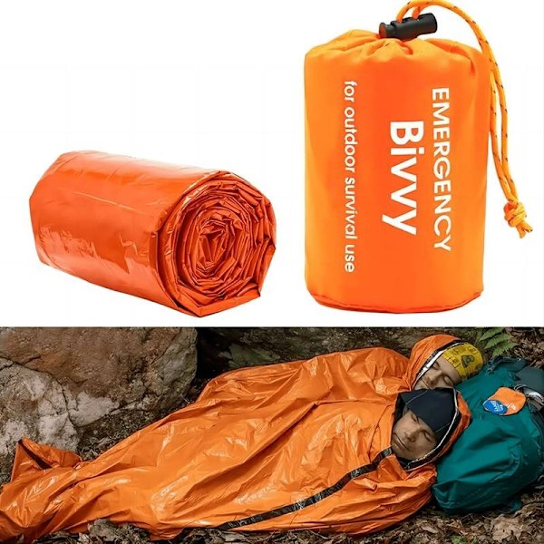 Pack Emergency Tent, Portable Emergency Sleep Sleeping Bag Emergency Survival Shelter, -WELLNGS