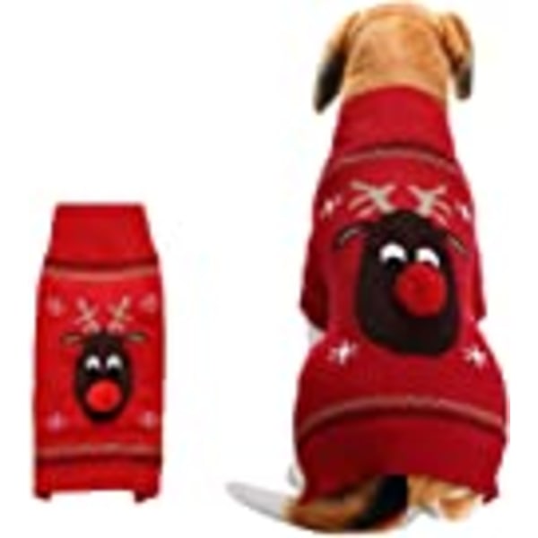 Christmas Jumper for Dogs and Cats with Red Nose M