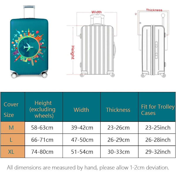 Elastisk kuffert Trolley Cover