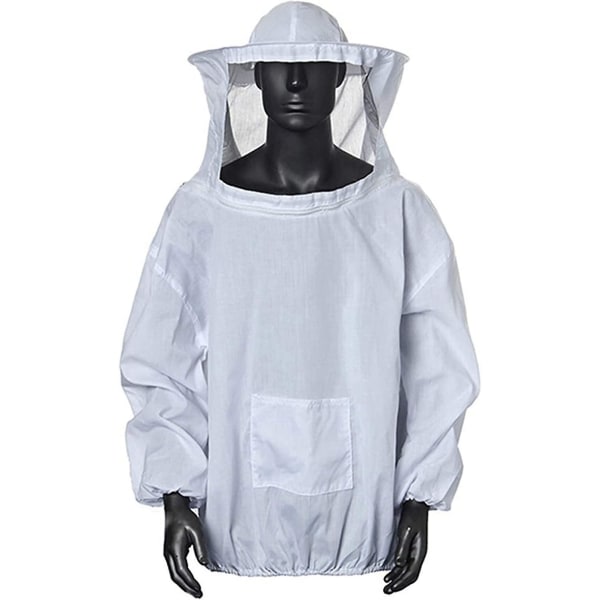Biodlarjacka med hatt Professionella biodlarkläder Biodlare Professionell biodlare Bee Protection Hat Kostym (vit)
