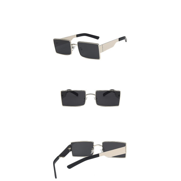 Black Lens Classic Solglasögon - Style Unisex Shades Uv400 Protective Herr Dam (silver och grå)