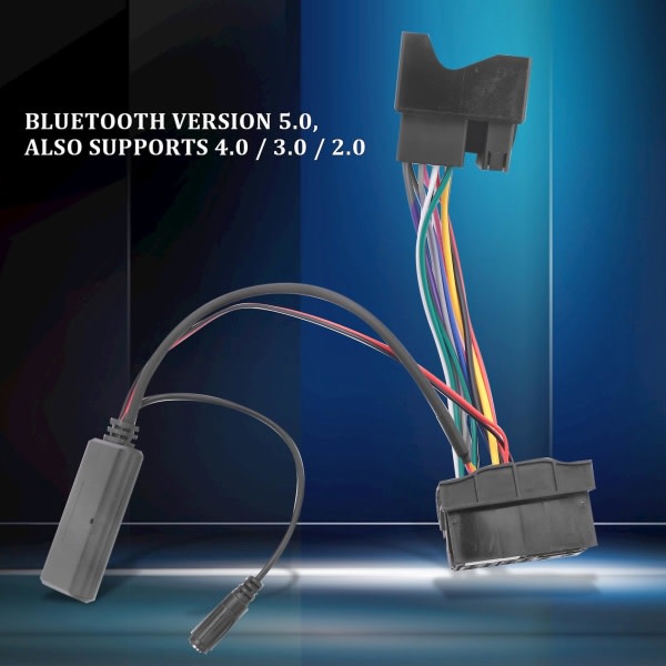 Bil Bluetooth 5.0 Aux-kabel Mikrofon Handsfree Mobiltelefon Gratis samtalsadapter för C2 C5 RD4 Black