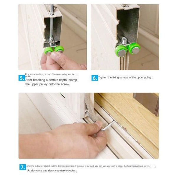 4 stk Dørruller Skyvedørs Hjul STYLE 3 STYLE Style 3 Style 3