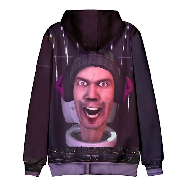 Skibidi Toilet Halloween Luvtröjer Sjov trykt trøje Hoodie Jumper Snøre Toppe Til Drenge Piger Børn Fans Gave stil 2 style 2 8-9 Years