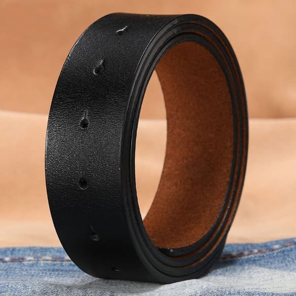 Ægte læderbælte uden spænde[GKS] 01 Black 3.8cm