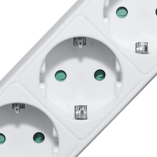 Skjøteledning - Ekstra flat pluggkabel bryter Flere stikkontakter med barnesikring flat plugg skjøteledning Tre stikkontakter Three socket 5M