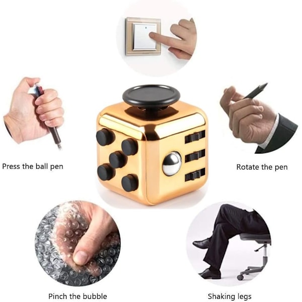 pc. Guld Anti-Stress Fidget Kub Anti Stress Leksak Dekompression