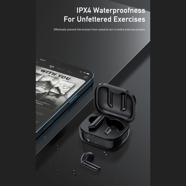 Bluetooth-hodetelefoner med berøringskontroll og vanntett sport