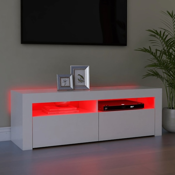 vidaXL TV-bord med LED-belysning hvid 120x35x40 cm White White