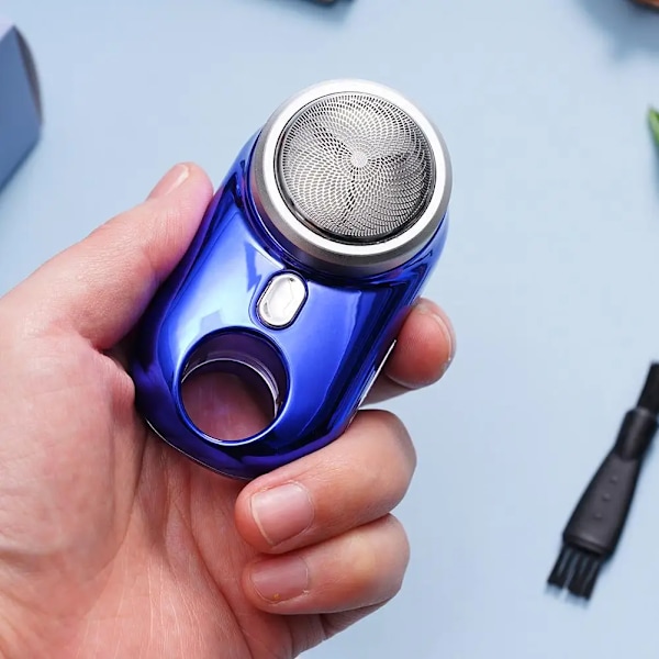Type-c Hurtig Opladning Vandtæt Elektrisk Barbermaskine til Mænd Rejse Mini Bærbar Barbermaskine[GKS] blue
