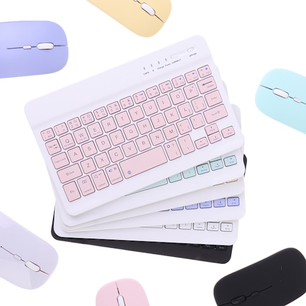 Trådløst Tastatur Nettbrett Datamaskin Bluetooth Tastatur og Mus Sett Black