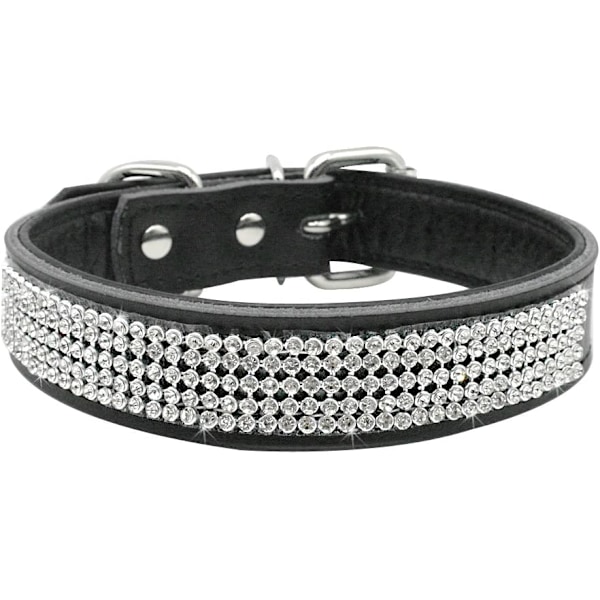 Beirui Rhinestone Hundehalsbånd - Mykt Bling Ekte Polstret Lær Håndlaget Glitrende Krystall Diamanter Studded - Perfekt for Dyreutstilling