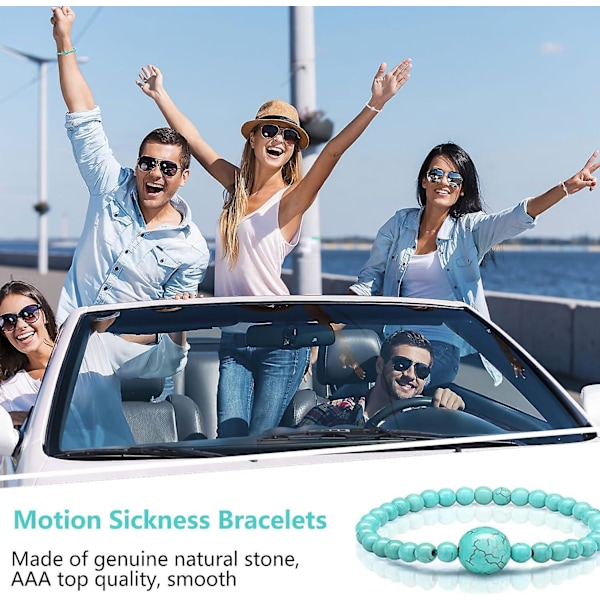 2-pack Åksjukearmband för barn och kvinnor, sjösjuke- och illamåendearmband för åksjuka, bilsjuka, resesjuka 2pcs-blue