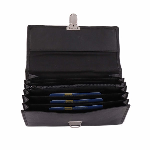 Taxi-lommebok i kalveskinn, svart Black one size