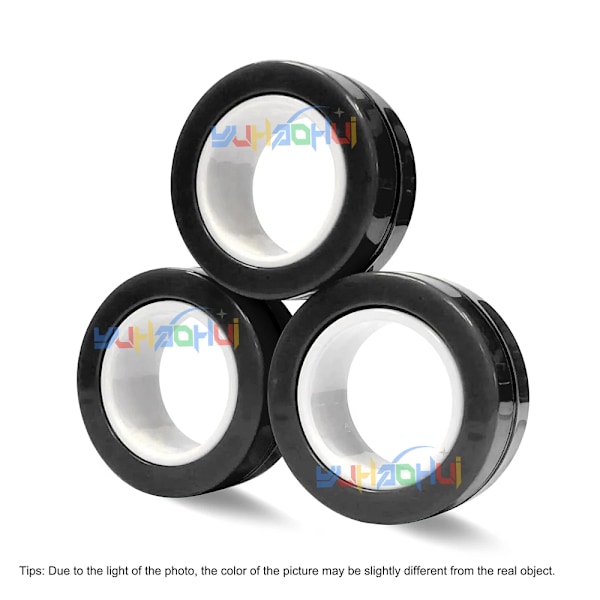 3 st Magnetiska fingerringar Färgglada Ångestdämpande Fidget Leksaker Set för Vuxna Magnet Spinner Anti-stress Lindra Ångest Leksaker för Pojkar NO.1720