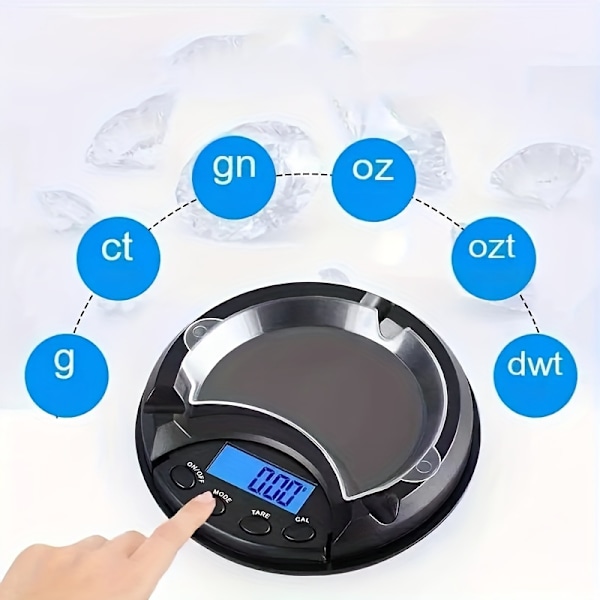 1 st, Digitalvåg, Portabel Elektronisk Våg, 100-500g-0.01g mini Smyckesvåg 100g/0.01g