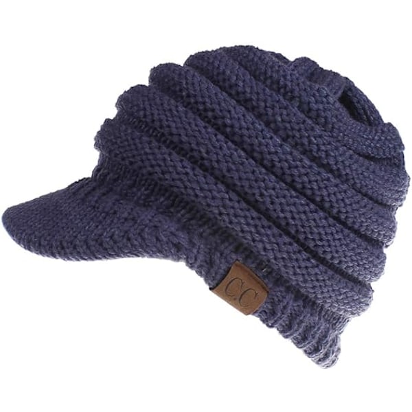 Lämmin talvipipo poninhännälle Navy
