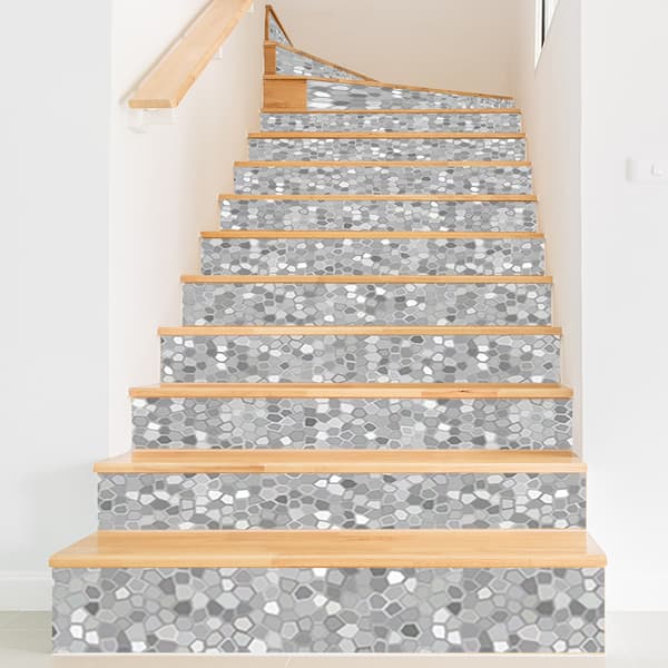 13 stycken 3D silver mosaik trappdekaler