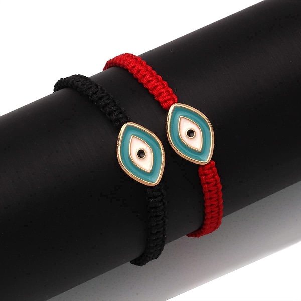 Ojo Turco Evil Eye Armband Smycken-2 delar Set Red & Black