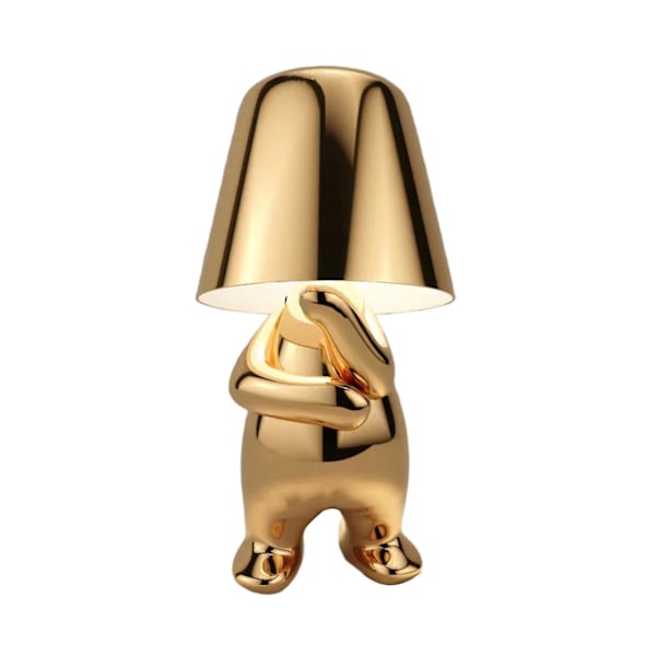 Liten Gyllen Mann LED Bordlampe Berøringskontroll Dimbar Lampe Bar Nattelys Gold