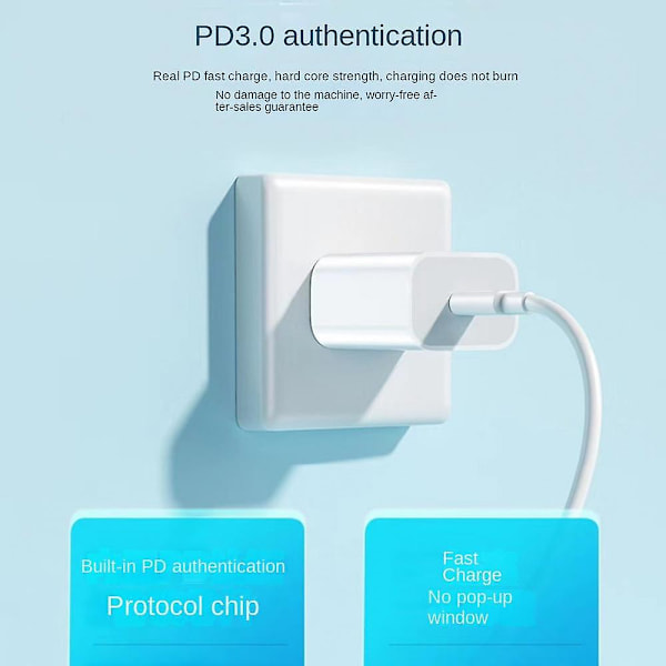 Oplader Iphone, Hurtig Apple Oplader Iphone Pakke Usb C Væglader Hurtig Iphone Oplader 1 meter Type-c Usb C Til Lightning Kabler Til Iphone 14