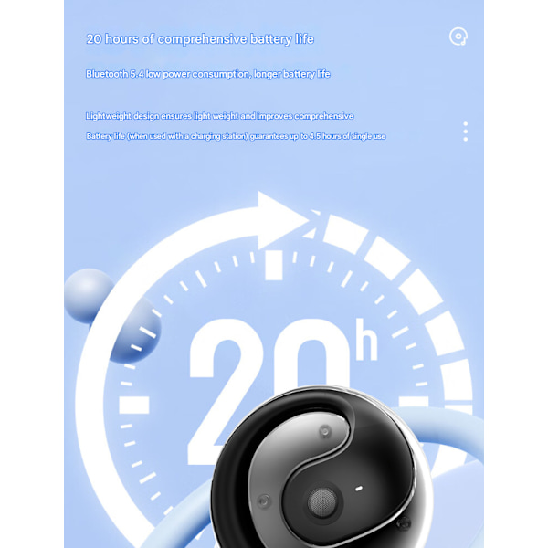 AI smart Bluetooth headset til real-time simultantolkning, kan afspille musik, let at bære, kompatibel med Apple og Android computere brown