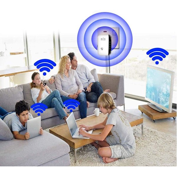 2023 Nyeste WiFi Extender, WiFi Booster, Internett Booster - med Ethernet-port, rask installasjon, trådløs signalforsterker for hjemmet