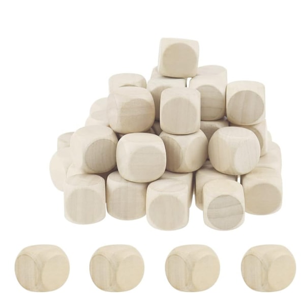 DIY Tomme Træterninger - 50 stk (20 mm) A