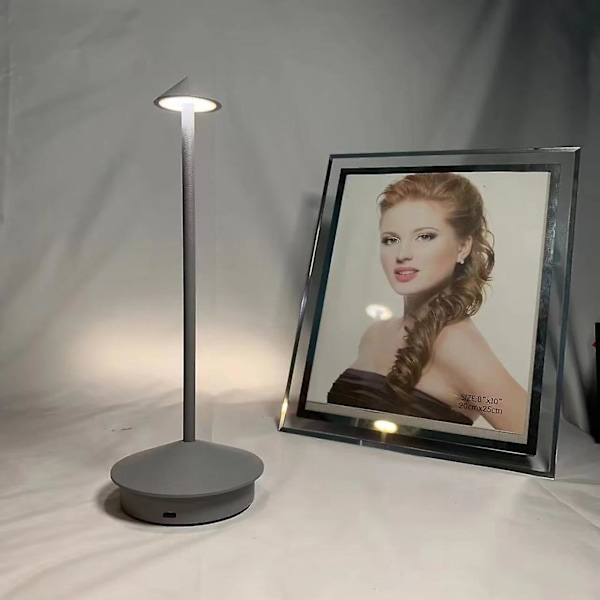 Uppladdningsbar Bordslampa Kreativ Matbord Touch Led Hotell Bar Kaffe Pina Pro Bordslampa Lampada Da Tavolo Dekorativ Skrivbordslampa gray