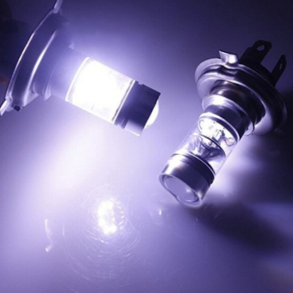 2x Bil H4/H7 9003 HB2 8000K Hi/Lo Stråle 20 LED tåkelys Blå Blue H4