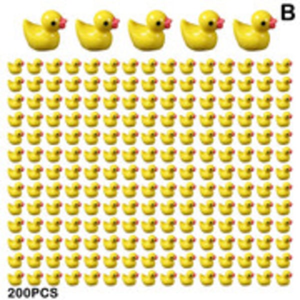 100/200 stk Mini Gummibader Miniatyr Harpiks Andunger Gule Små D 200pcs yellow 200pcs