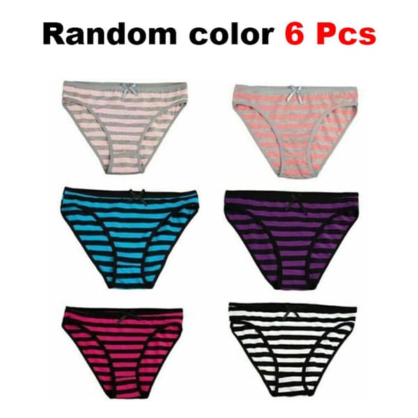 6-pakning myke bomullsundertruser for kvinner M