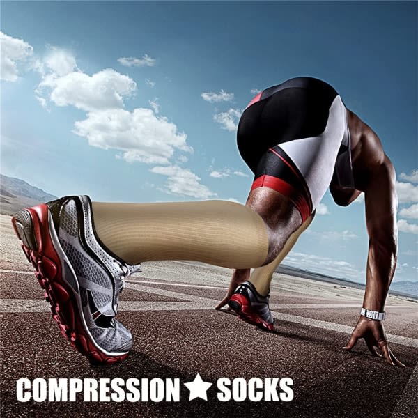 Kompressionsstrumpor för kvinnor och män Cirkulation (3 par naken Small-Medium)15-20 mmHg är det bästa stödet för atletisk löpcykling