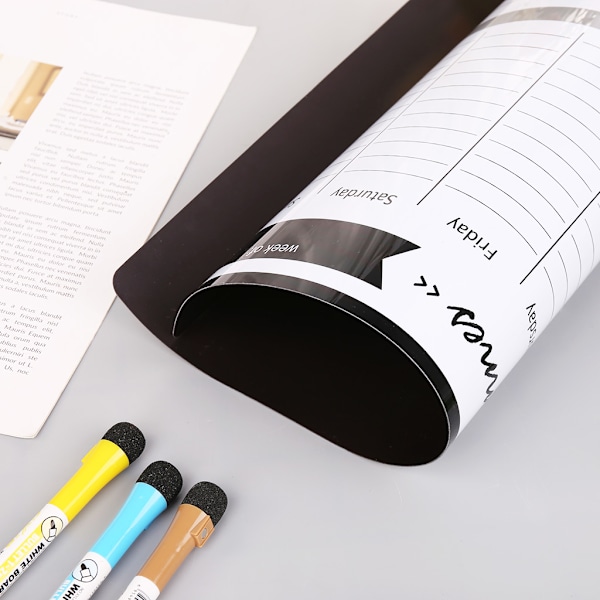 Veckoplanerare Mjuk Magnetisk Whiteboard Kylskåpsmagneter Ritning Anslagstavla Påminnelse Memoblock Kalender