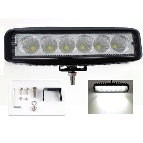 18w LED arbeidslys - ryggelys 12 - 24V mini LED-rampe Flood Black Black Black