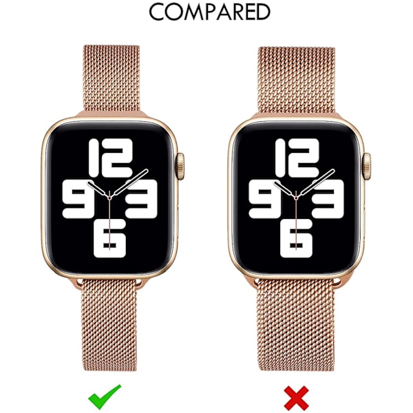 Milanese Loop -hihna Apple Watchille 40 mm 44 mm 41 mm 45 mm 38 mm 42 mm 49 mm 45 mm Ohut rannekoru Iwatch Serie 3 4 6 Se 7 8 Ultra ohut ruusukulta slim pink gold 38mm 40mm 41mm