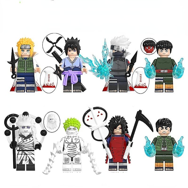 8 stk. Naruto samlefigurer Minifigur byggeklodser