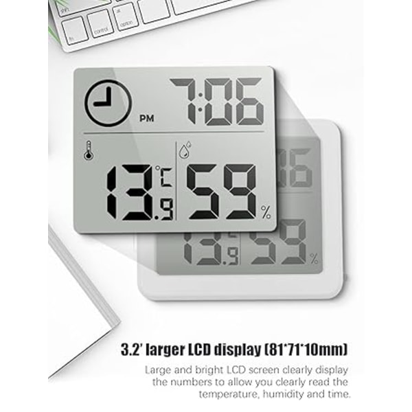 Digital (vit) termo-hygrometer inomhustermometer hygrometer B