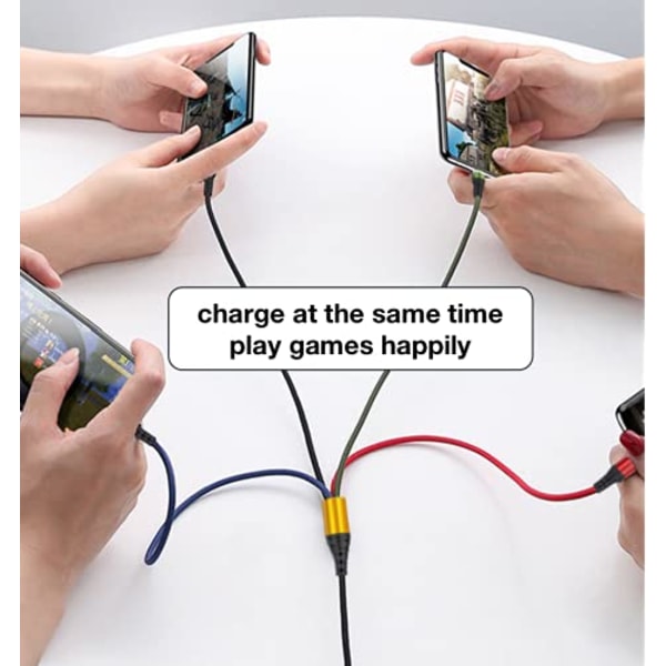 4-in-1 USB-pikalatauskaapeli [120 cm pitkä] Monitoimikaapeli Type-C Micro Android -puhelimille