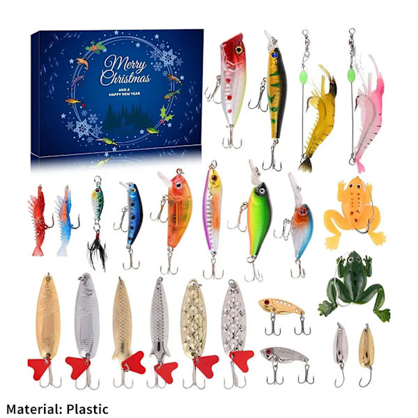 Fiskejulkalender med 24 fisketillbehör - Julklapp till vuxna