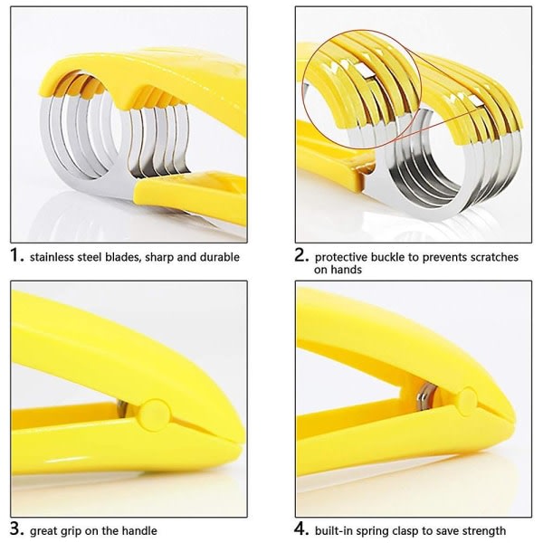 Banan Slicer, abs + Rostfritt stål Frukt- och grönsakssalladsskalare C