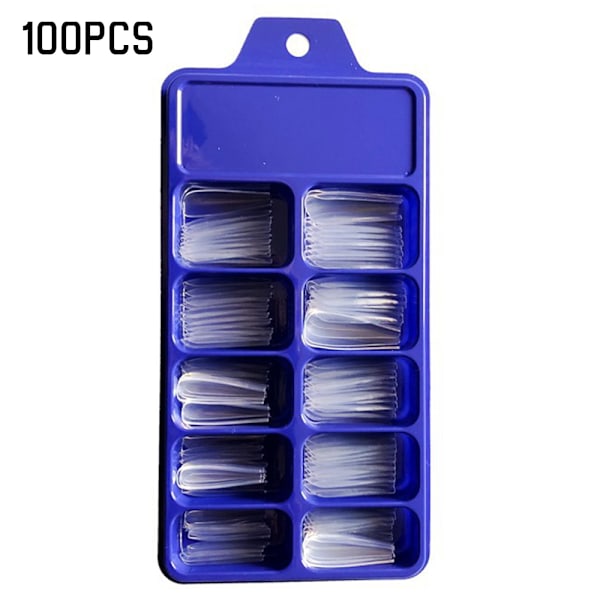 Meikki _ 100 kpl pitkät baletti-tekonaulet _ yksivärinen Transparent