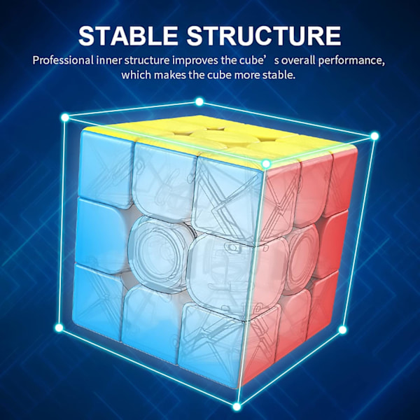 Rubiks kube 3x3 uten klistremerker, egnet for voksne og barn