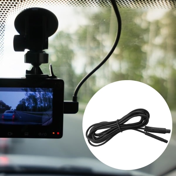 Förlängningskabel Lätt att ansluta Anti-interferens 200cm 4-stift Bil Dash Bakre kamera Förlängningskabel för bil Black