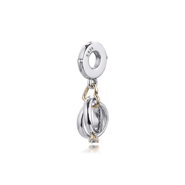 HHL Armband Tvåfärgade Vigselringar Pärlor 925 Sterling Silver Smycken |Charms